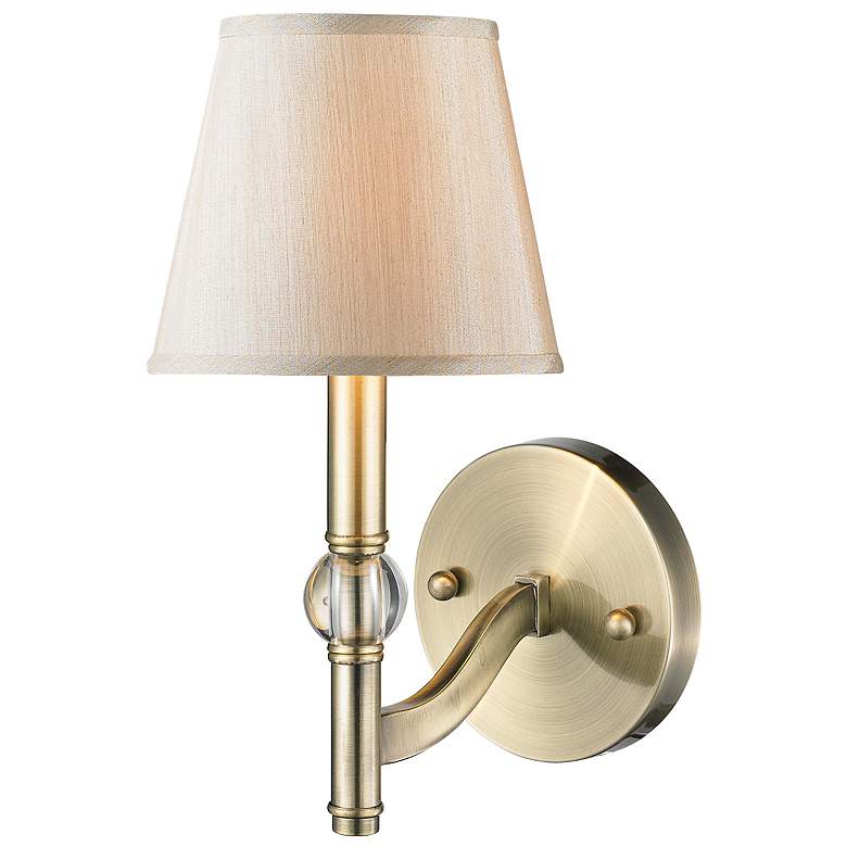Image 3 Waverly 6 inch Wide Aged Brass 1-Light Wall Sconce with Silken Parchment more views