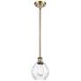 Waverly 6" Wide Antique Brass Stem Hung Mini Pendant w/ Clear Shade