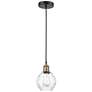 Waverly 6" Wide Black Brass Corded Mini Pendant With Clear Shade