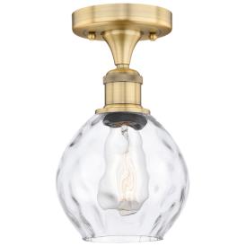 Waverly 6" Wide Brushed Brass Semi.Flush Mount With Clear Glass Shade Waverly 6" Wide Brushed Brass Semi.Flush Mount With Clear Glass Shade