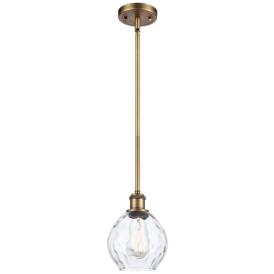 Waverly 6" Wide Brushed Brass Stem Hung Mini Pendant w/ Clear Shade Waverly 6" Wide Brushed Brass Stem Hung Mini Pendant w/ Clear Shade