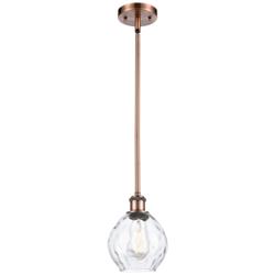 Waverly 6" Wide Copper Stem Hung Mini Pendant w/ Clear Shade