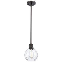 Waverly 6" Wide Oil Rubbed Bronze Stem Hung Mini Pendant w/ Clear Shad