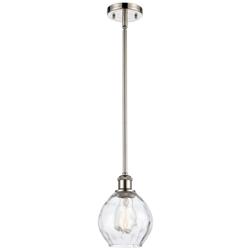 Waverly 6" Wide Polished Nickel Stem Hung Mini Pendant w/ Clear Shade