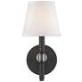 Waverly 6" Wide Rubbed Bronze 1-Light Wall Sconce with Classic White