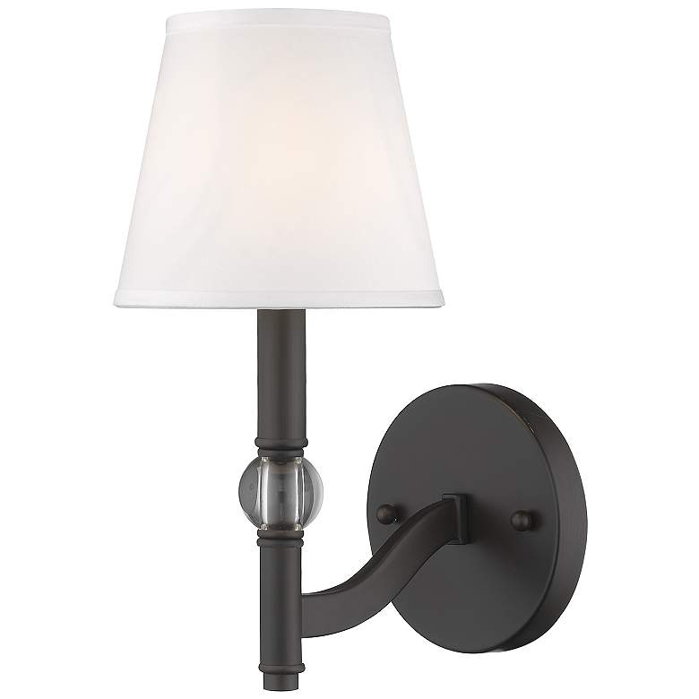 Image 3 Waverly 6" Wide Rubbed Bronze 1-Light Wall Sconce with Classic White more views
