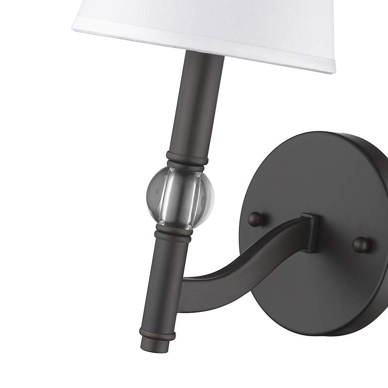 Image 4 Waverly 6" Wide Rubbed Bronze 1-Light Wall Sconce with Classic White more views