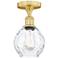Waverly 6" Wide Satin Gold Semi.Flush Mount With Clear Glass Shade