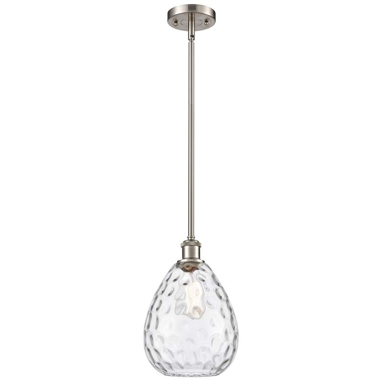Image 1 Waverly 8" LED Mini Pendant - Brushed Satin Nickel - Clear Shade
