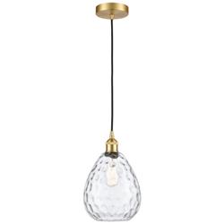 Waverly 8" Satin Gold Mini Pendant