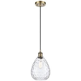 Waverly 8" Wide Antique Brass Teardrop Mini Pendant Waverly 8" Wide Antique Brass Teardrop Mini Pendant