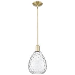 Waverly 8" Wide Antique Brass Mini Pendant w/ Clear Shade