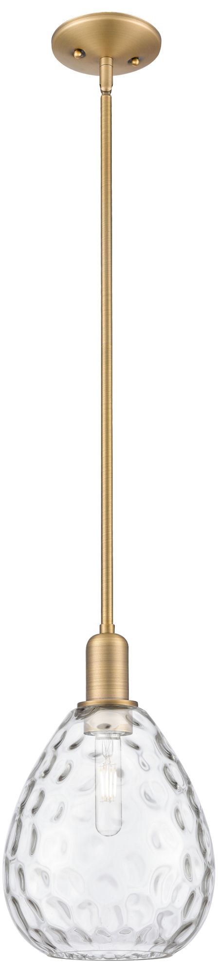 Waverly 8" Wide Brushed Brass Mini Pendant w/ Clear Shade