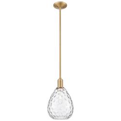 Waverly 8" Wide Brushed Brass Mini Pendant w/ Clear Shade