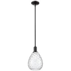 Waverly 8" Wide Matte Black Mini Pendant w/ Clear Shade