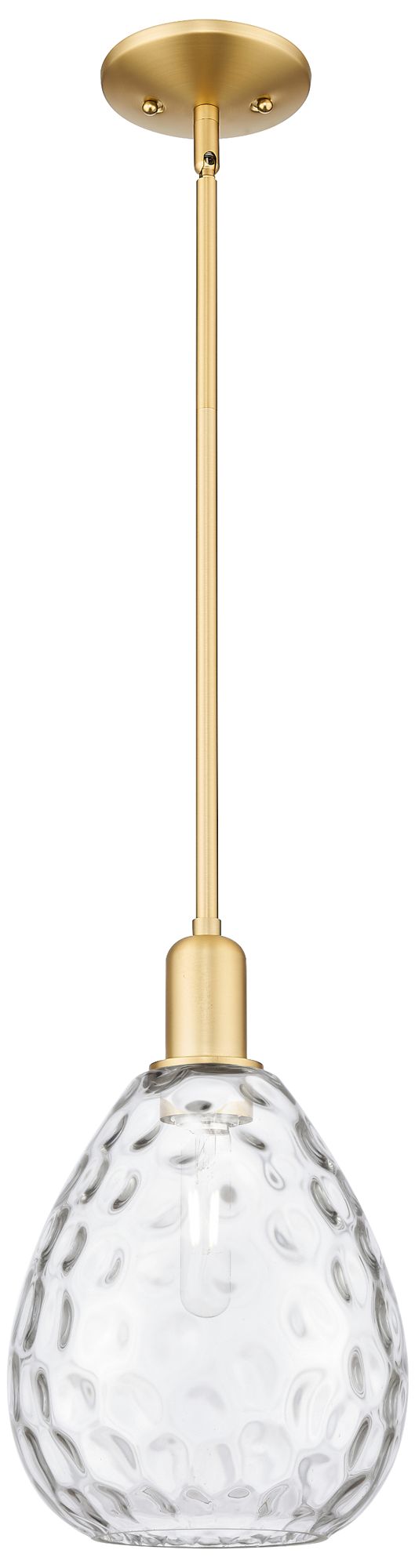 Waverly 8" Wide Satin Gold Mini Pendant w/ Clear Shade