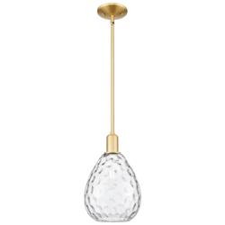 Waverly 8" Wide Satin Gold Mini Pendant w/ Clear Shade