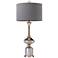 Waverly Fluted Neck Gray and Gold Table Lamp