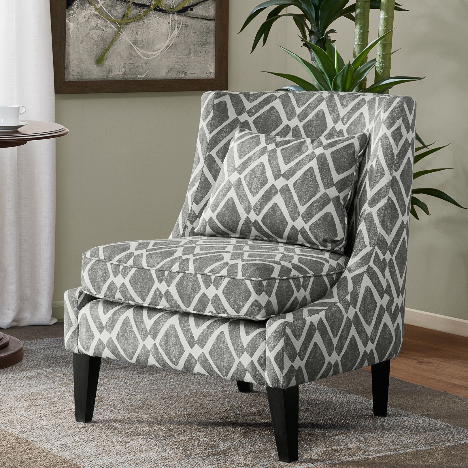 gray print chair