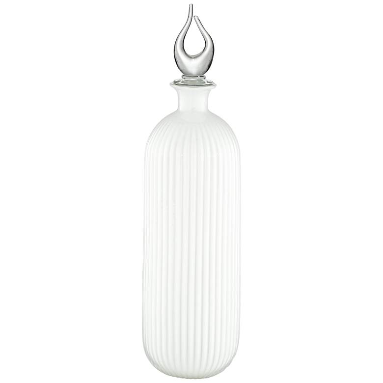 Image 1 Waverly Milky White 22 inchH Glass Bottle with Stopper