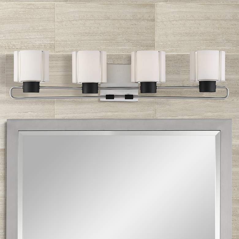 Image 1 Waverly Plaza 31 3/4" Wide Brushed Nickel 4-Light Bath Light