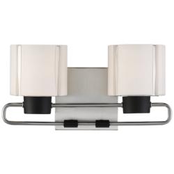 Waverly Plaza 7 1/2&quot; High Brushed Nickel 2-Light Wall Sconce