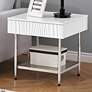 Waves 24" Wide Glossy White Square 1-Drawer End Table