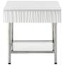 Waves 24" Wide Glossy White Square 1-Drawer End Table