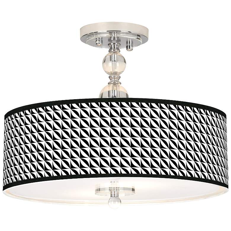 Image 1 Waves Giclee 16 inch Wide Semi-Flush Ceiling Light