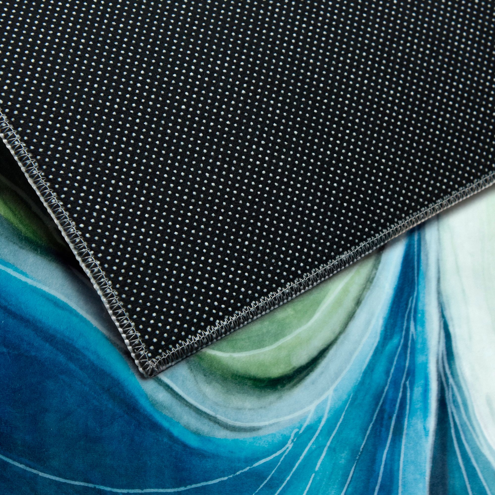 Image 4 Waves of Leaves Washable Art Area Rug size 8'x10' more views