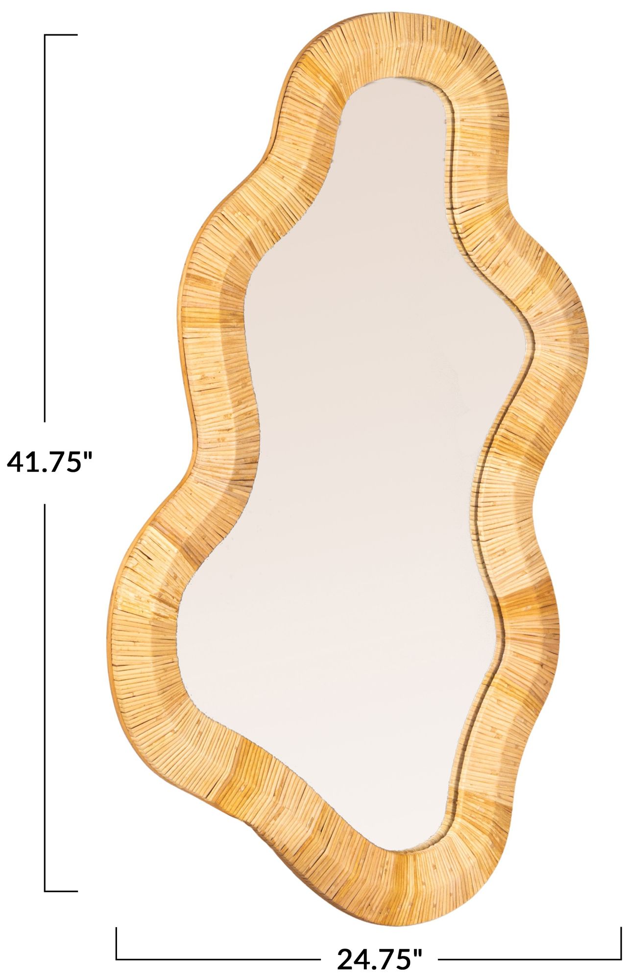 Image 2 Wavy Rattan Wall Mirror more views