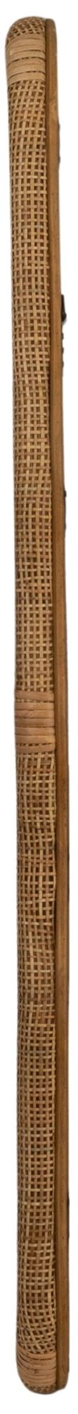 Image 7 Wavy Rectangle Handwoven Rattan Cane Wall Mirror, Natural more views