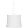 Wavy White 16" Wide Brushed Steel Shaded Pendant Light