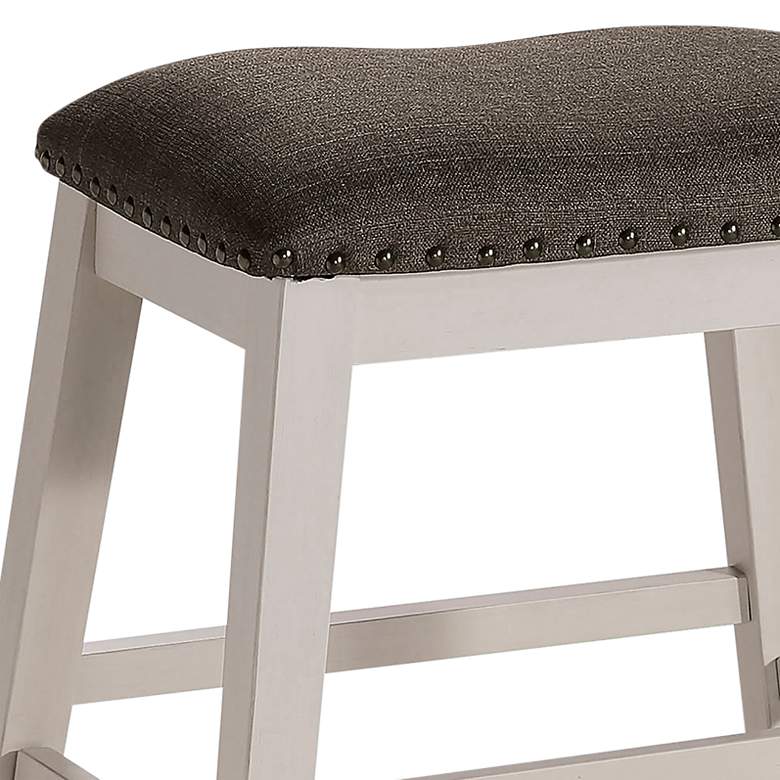 Image 3 Wayelon 24 1/2" Dark Gray Fabric Counter Stools Set of 2 more views