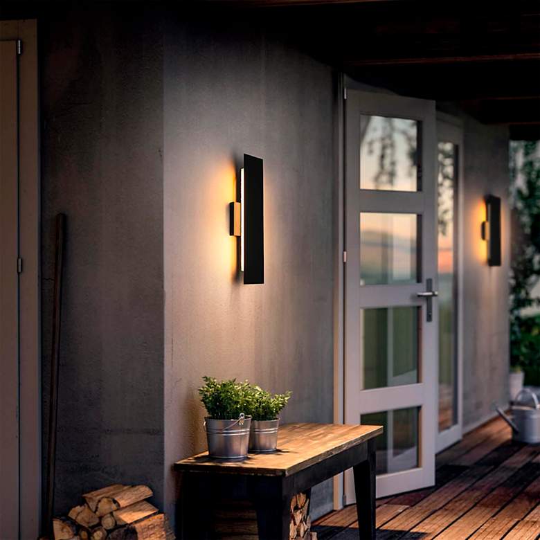Image 3 Waylen 18" High Black LED Outdoor Wall Light more views