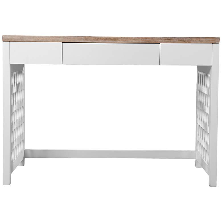 Image 3 Wayliff 43" Wide Natural and White 1-Drawer Writing Desk more views