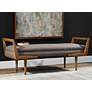Waylon 59" Wide Taupe Gray and Oak Modern Banquette Tufted Bench