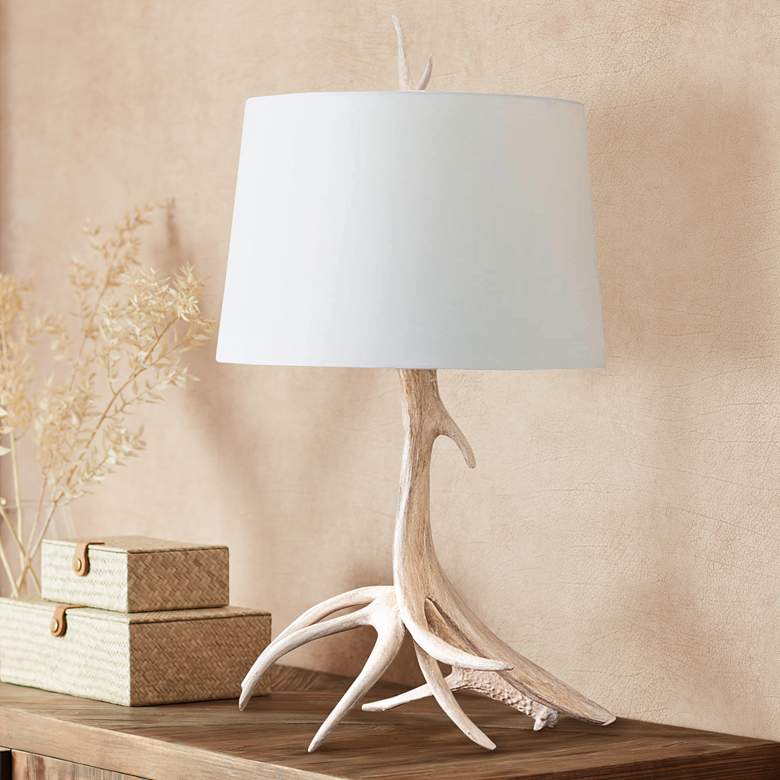 Image 1 Waylon Natural Bleached Tone Antler Table Lamp