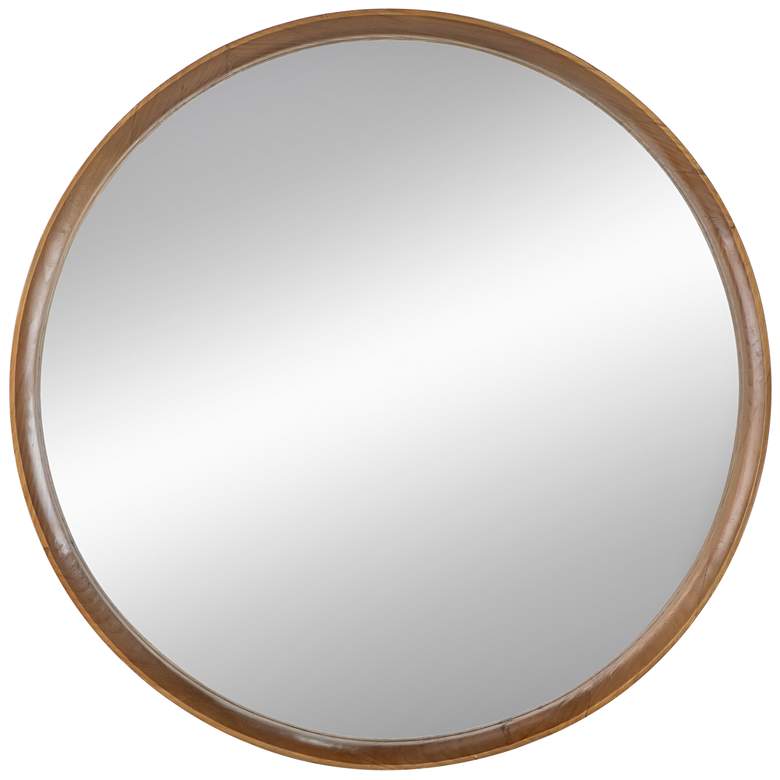 Image 1 Wayne 31.5 Brown Wood Mirror