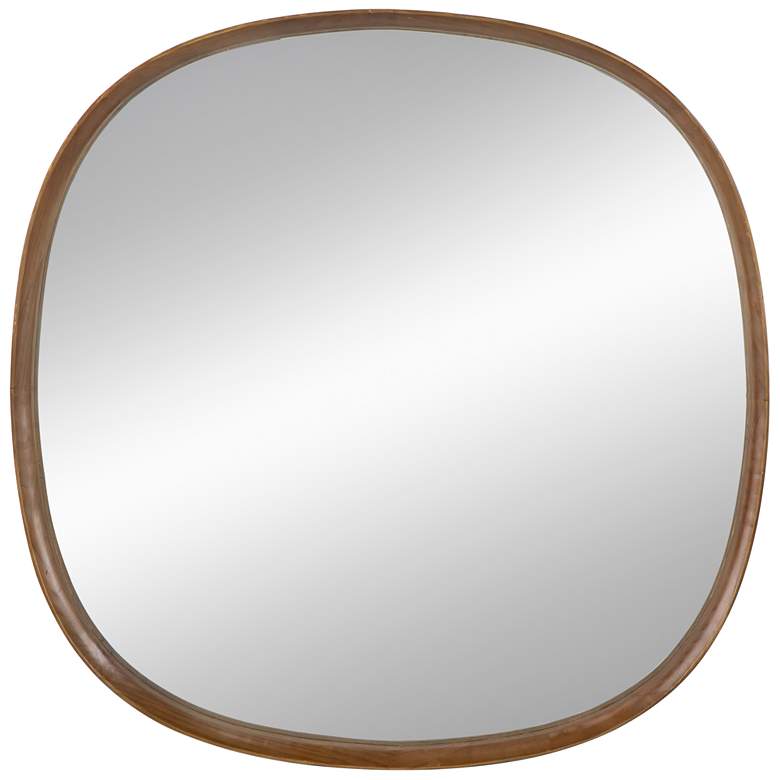 Image 1 Wayne Brown Wood 42" x 41 1/4" Oversized Wall Mirror