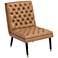 Wayne Caramel Faux Leather Tufted Chair