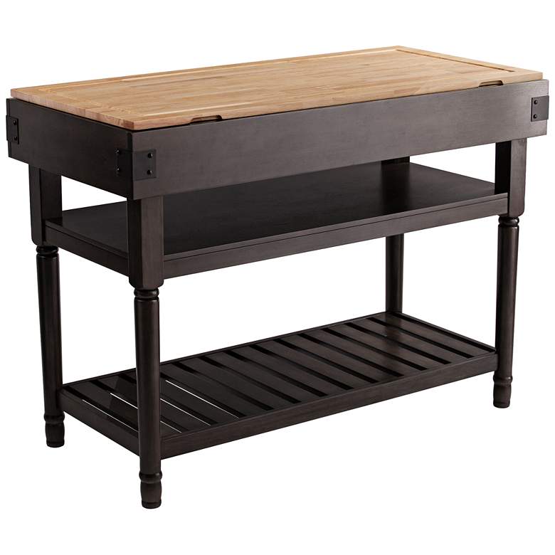 Image 2 Waysmere 47 3/4" Wide Gray 2-Shelf Stationary Kitchen Island