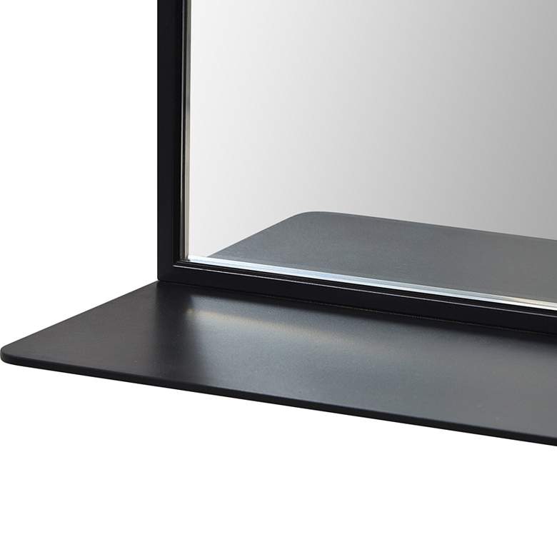 Image 4 Wearstley Black Iron 35 inch x 35 inch Arch Shelf Wall Mirror more views
