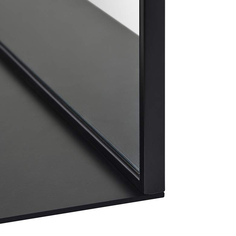 Image 5 Wearstley Black Iron 35 inch x 35 inch Arch Shelf Wall Mirror more views