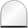 Wearstley Black Iron 35" x 35" Arch Shelf Wall Mirror