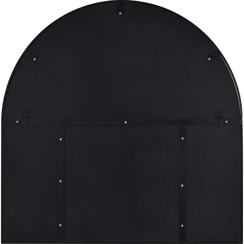 Image 7 Wearstley Black Iron 35 inch x 35 inch Arch Shelf Wall Mirror more views