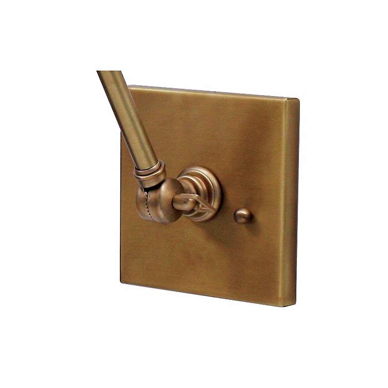 Weathered Brass Black Shade Hardwire Swing Arm Wall Lamp more views