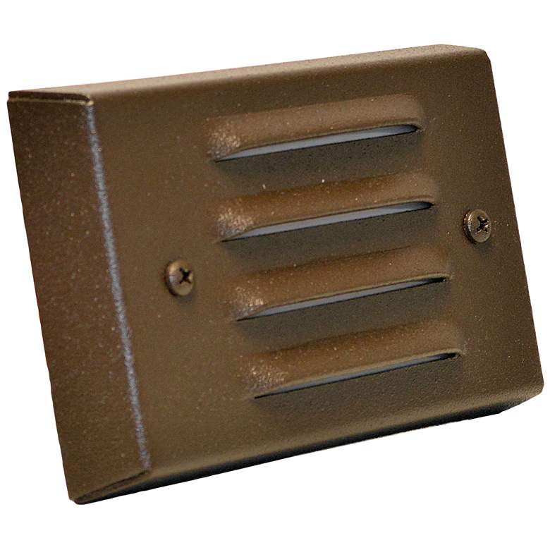 Image 1 Weathered Brown 4 3/4" Wide LED 4-Louver Step/Brick Light