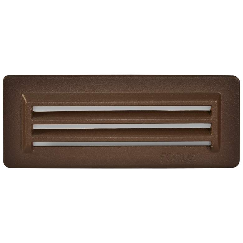 Image 1 Weathered Brown 8 1/4 inch Wide 3-Louver LED Step/Brick Light
