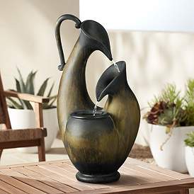 Image1 of Weathered Jug 24" High Outdoor Patio Tabletop Fountain